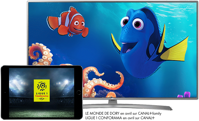 Le Monde de Dory en avril sur CANAL+ Family/ Ligue 1 Conforama - Paris-SG / Monaco en Avril sur CANAL+