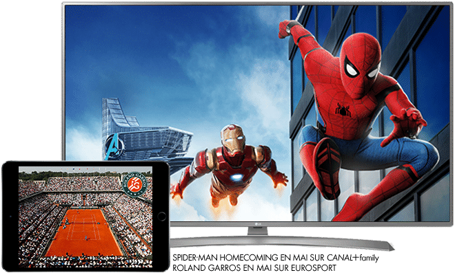 Spider-man Homecoming en Mai sur CANAL+Family / Rolland Garros en Mai sur Eurosport