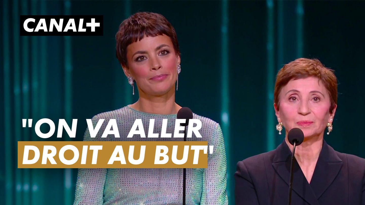 Bérénice Bejo et Ariane Ascaride après le discours de J. Godrèche César 2024 CANAL+ en