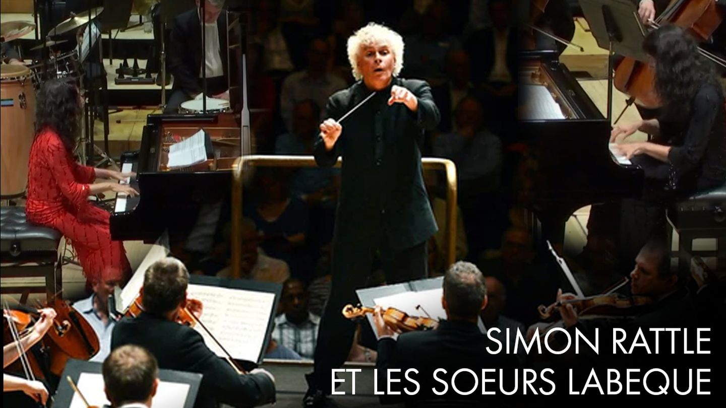 Sir Simon Rattle dirige Bartok, Stravinsky et Bernstein avec les Soeurs Labèque