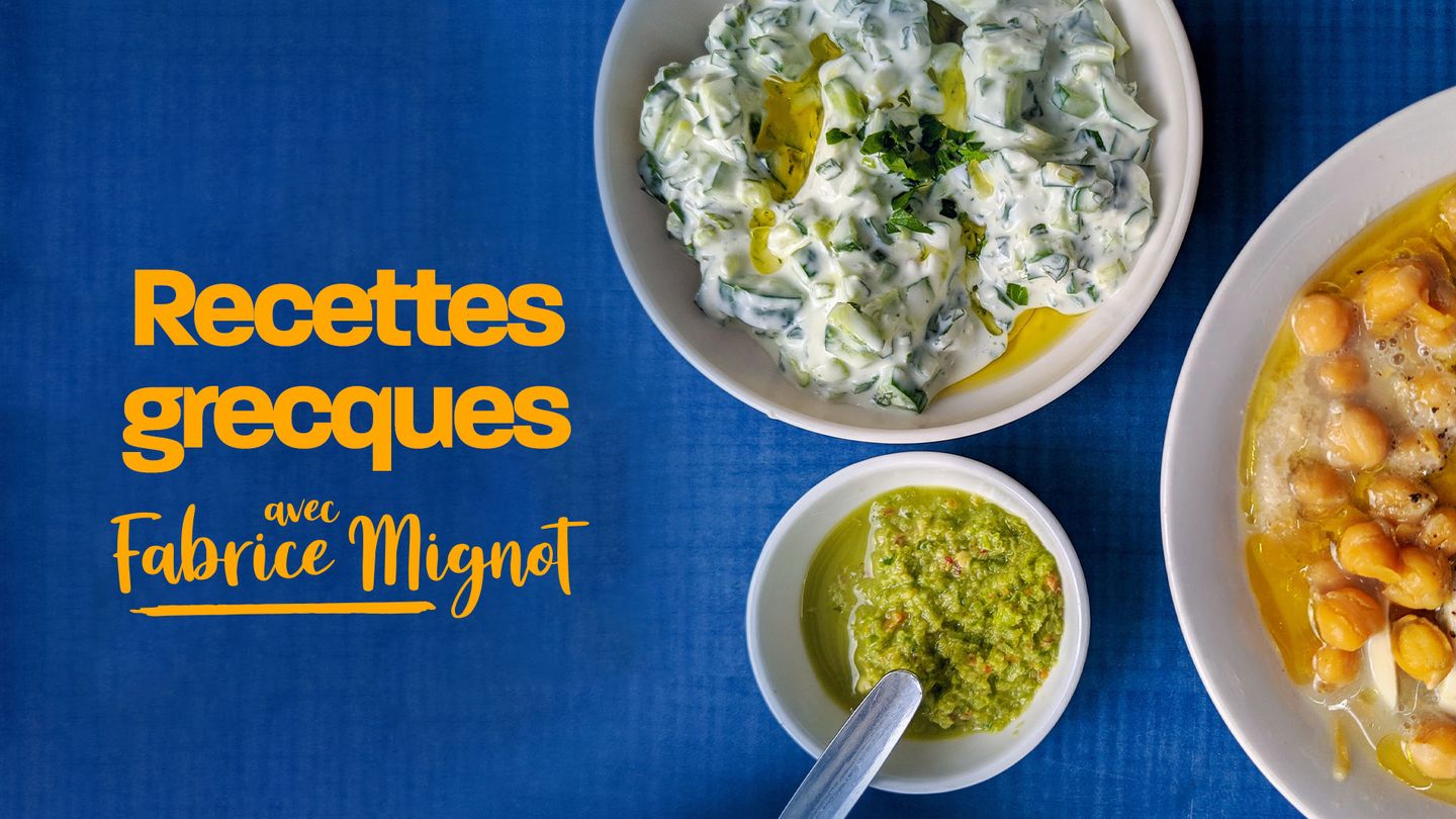 Recettes grecques avec Fabrice Mignot