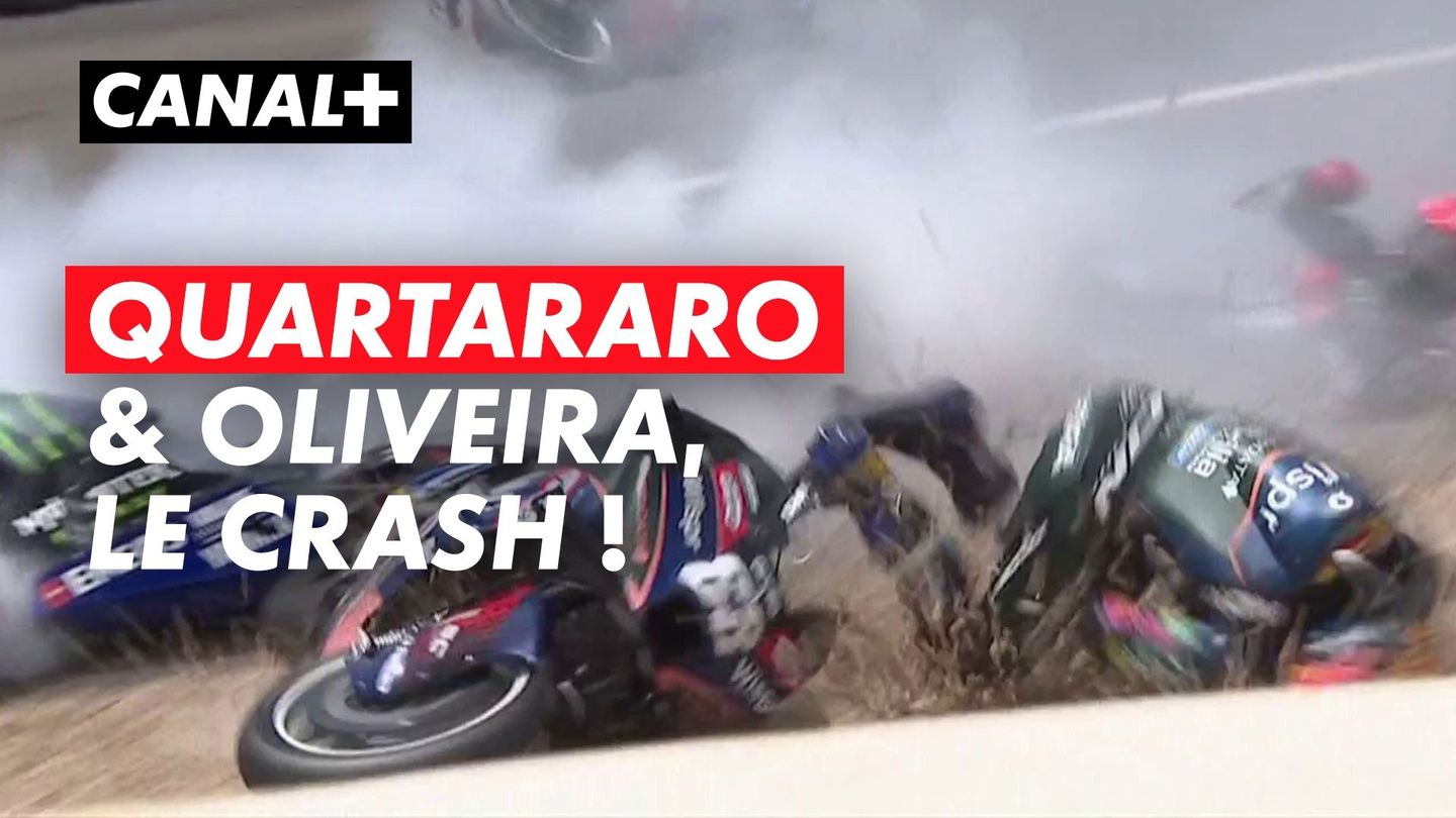 Énorme crash entre Quartararo et Oliveira dès le 1er tour !