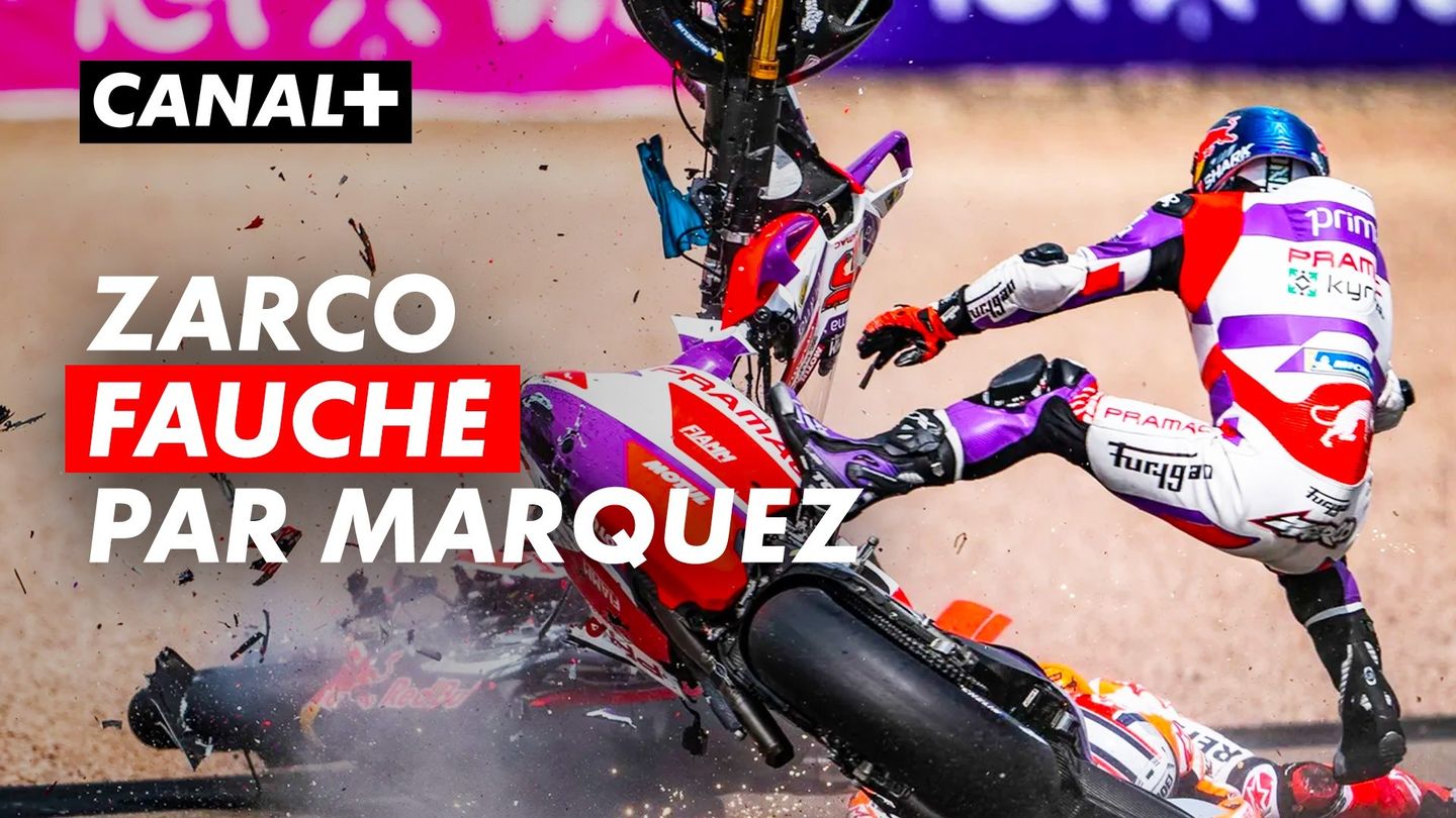 Zarco complètement fauché par Marquez