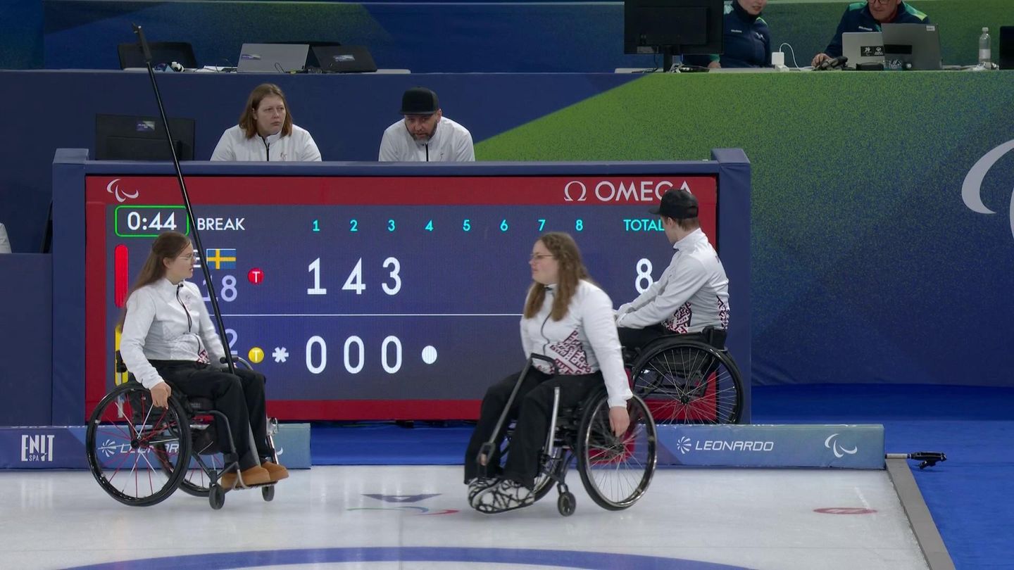 Curling fauteuil - Suède _Lettonie , par équipes mixtes
