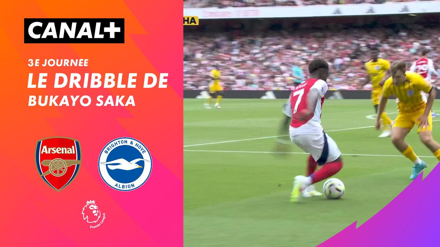 Le dribble de Bukayo Saka contre Brighton (2')