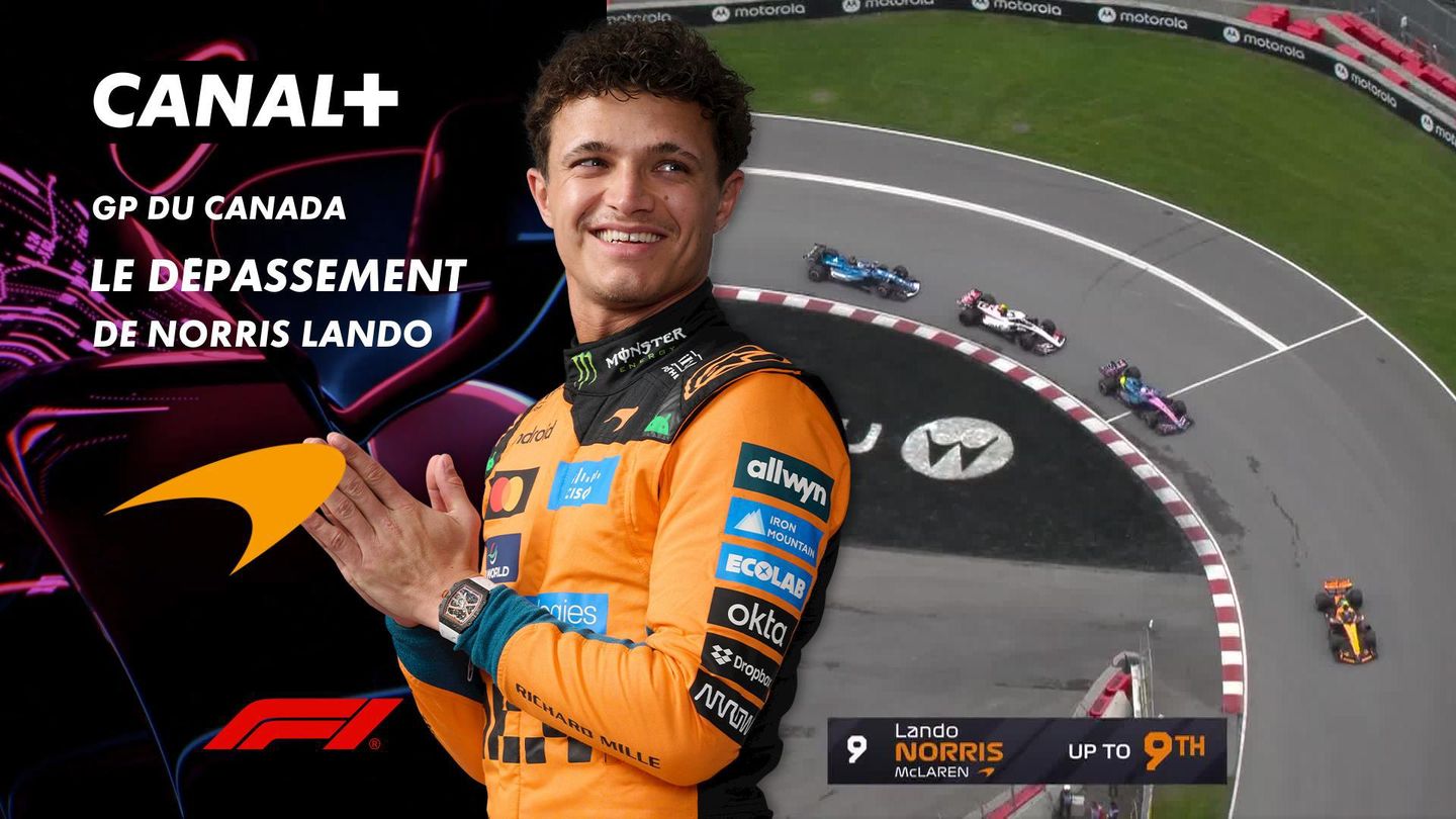 Le dépassement de Lando Norris lors du Grand Prix du Canada - 12e tour