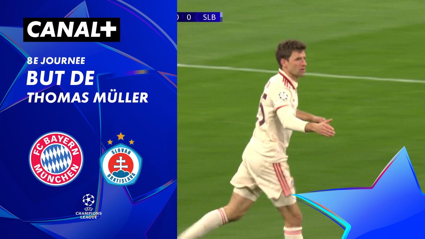 Le but de Thomas Müller contre Slovan Bratislava (8')