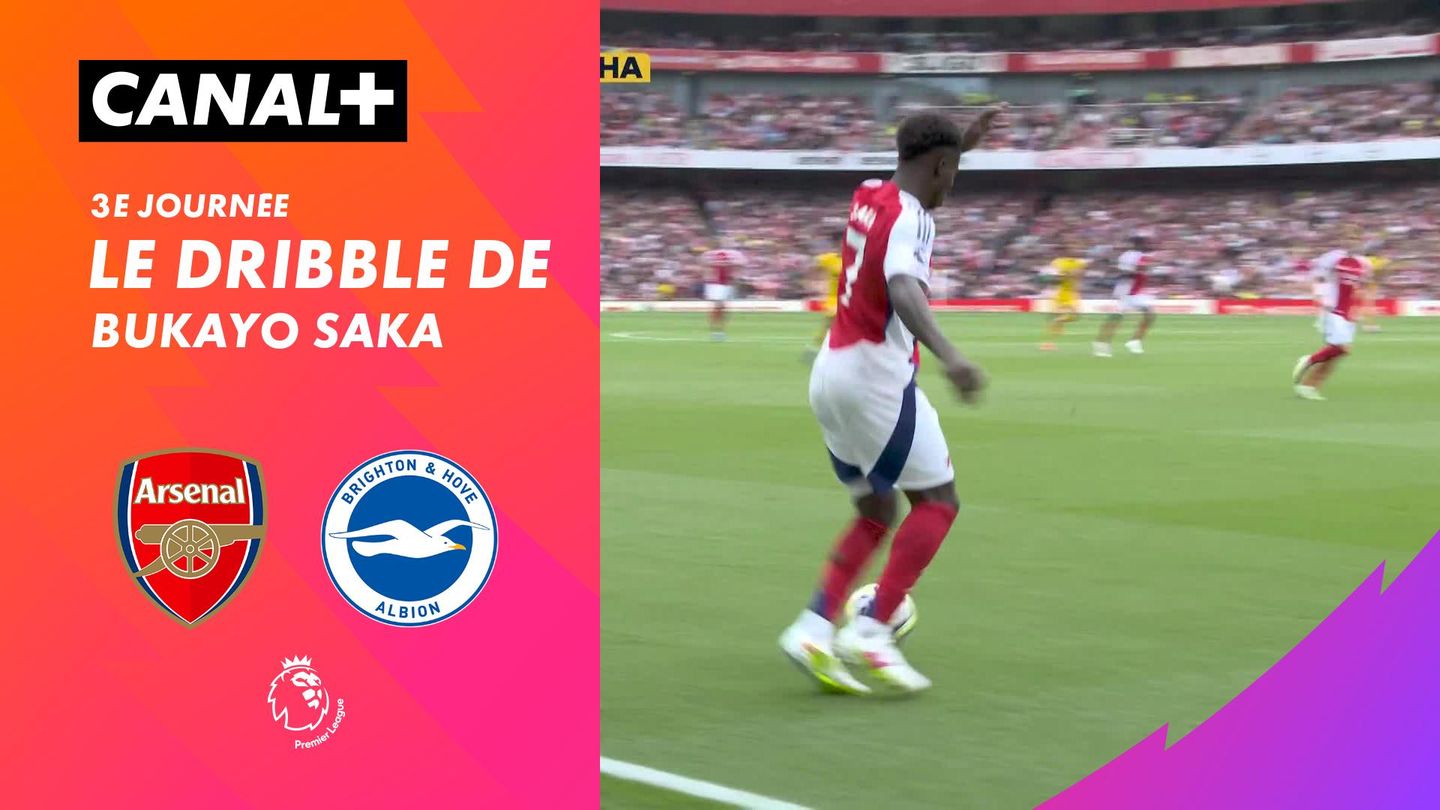 Le dribble de Bukayo Saka contre Brighton (11')