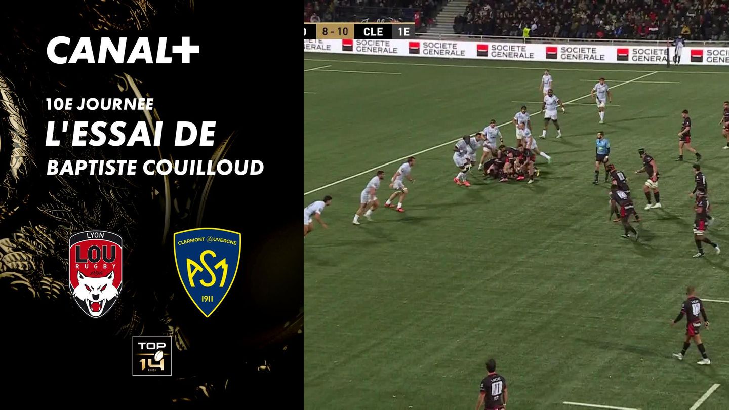 L'essai de Baptiste Couilloud contre Clermont