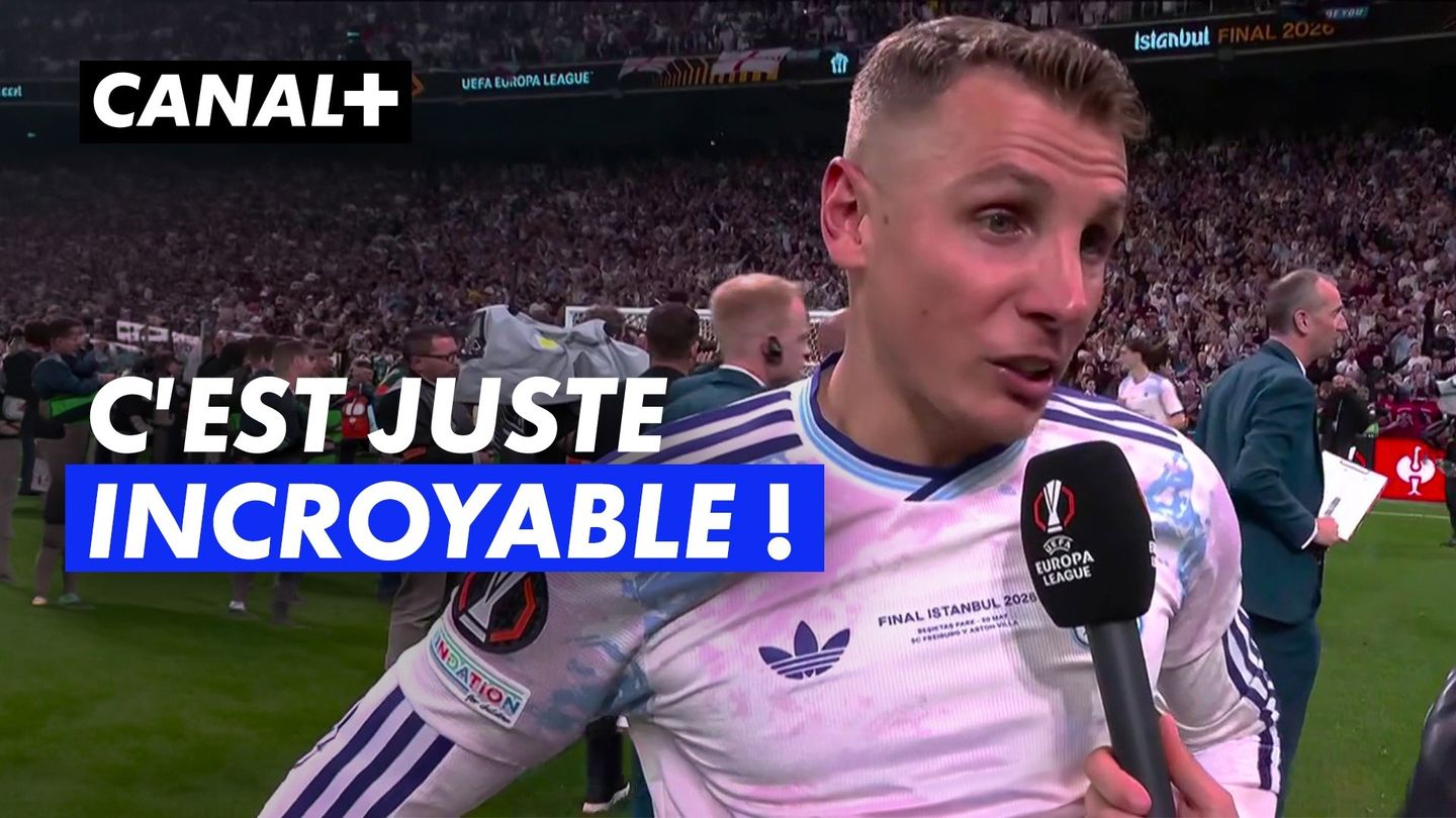 La réaction de Lucas Digne, vainqueur de la Ligue Europa 2026 avec Aston Villa