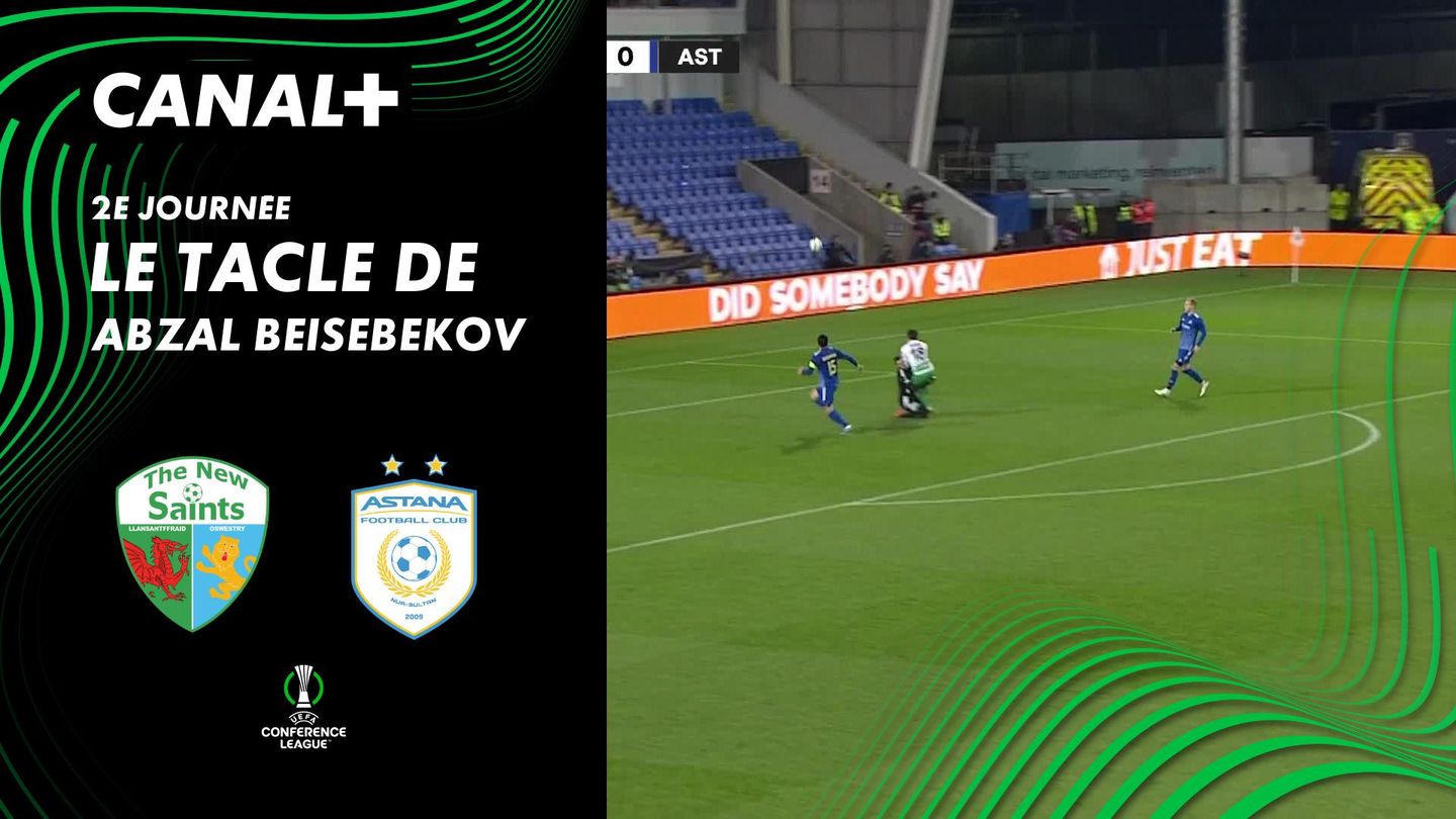 Le tacle de Abzal Beisebekov contre The New Saints (41')