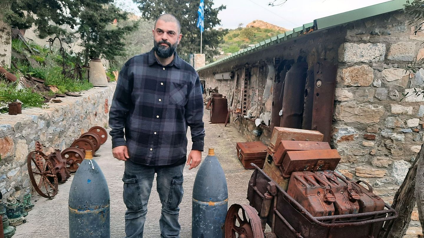 Une île grecque et ses vestiges de guerre