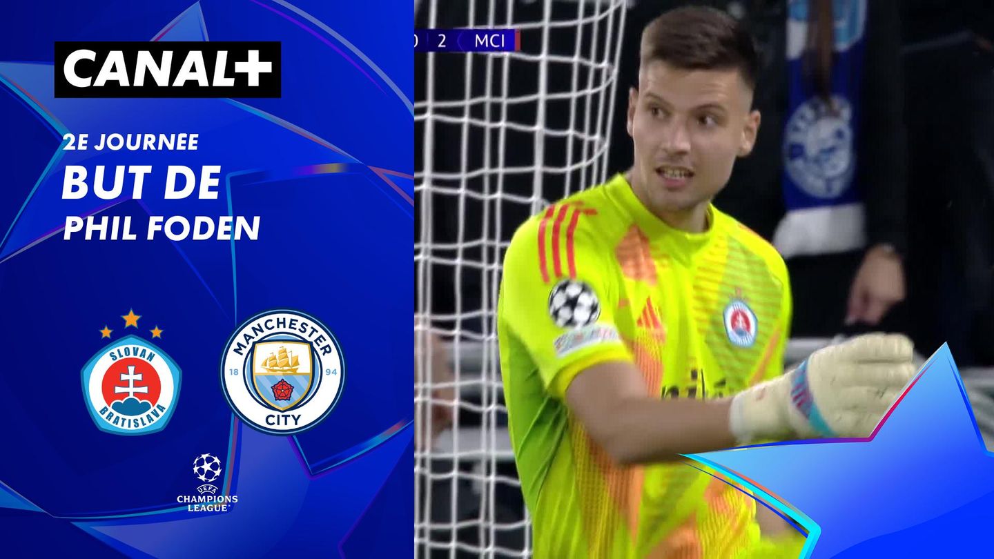 Le but de Phil Foden contre Slovan Bratislava (15')