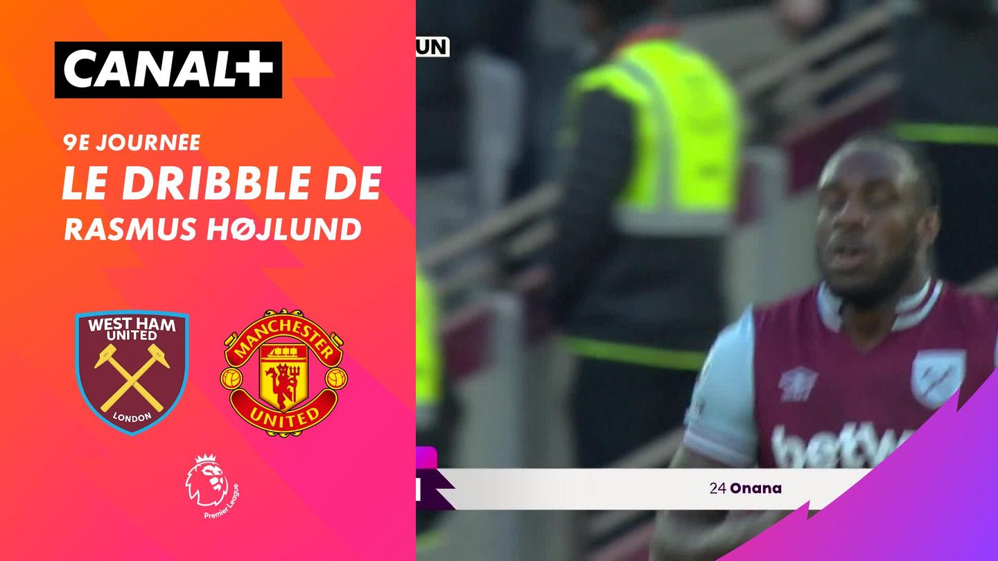 Le dribble de Rasmus Højlund contre West Ham (12')