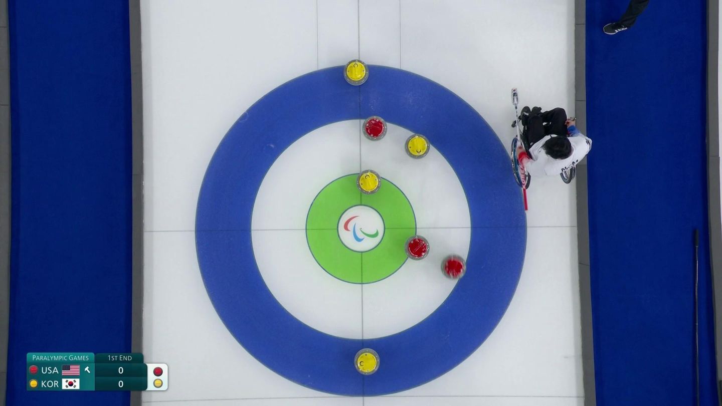 Curling fauteuil - États-Unis - Corée , par équipes mixtes