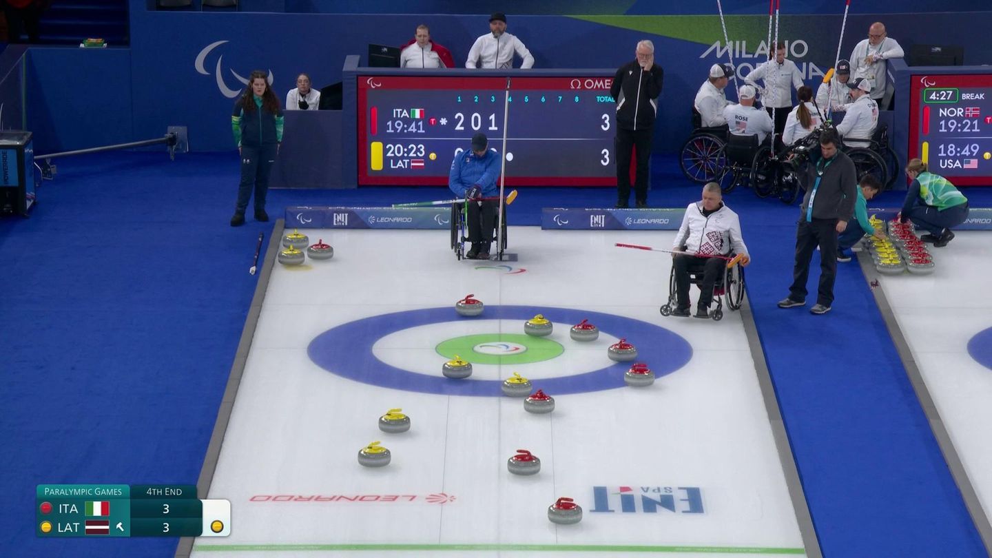 Curling fauteuil - Italie - Lettonie , par équipes mixtes