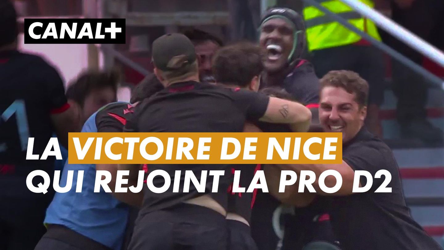 La fin de match de Nice qui évoluera en PRO D2 la saison prochaine après leur victoire face à Mont-de-Marsan 