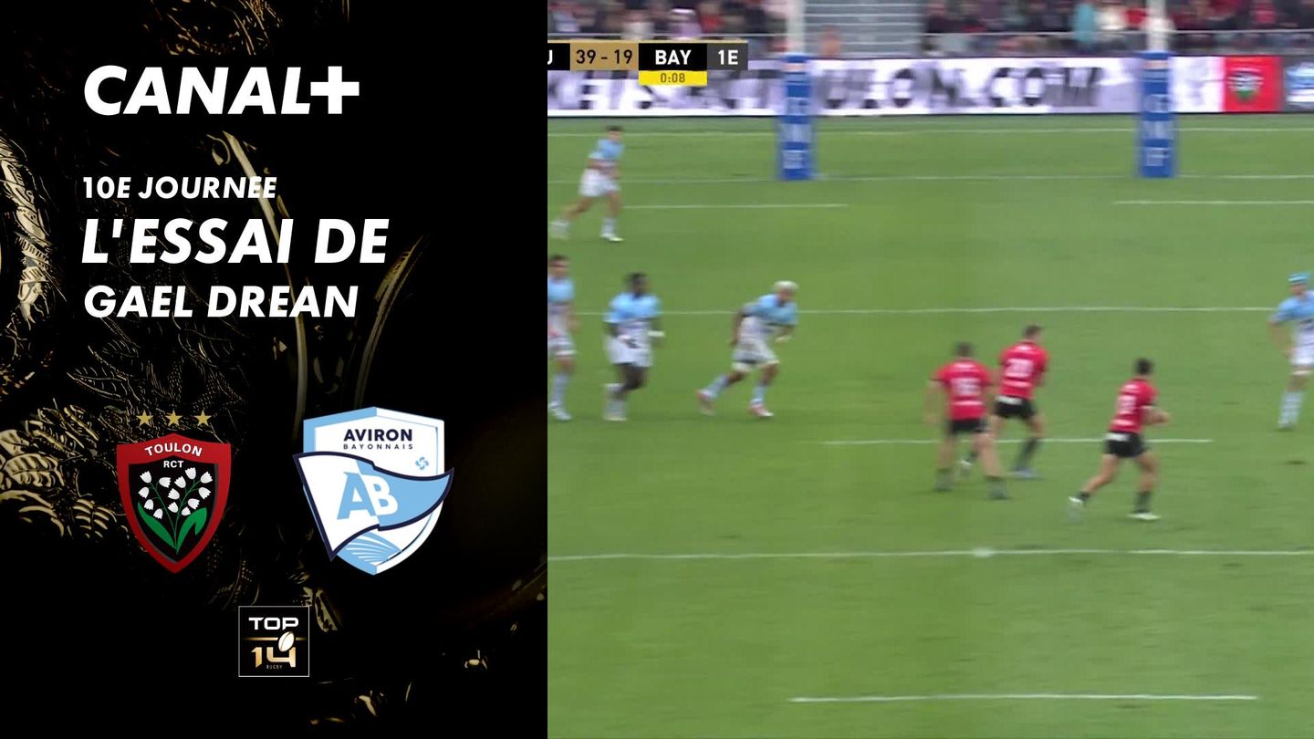 L'essai de Gael Drean contre Bayonne