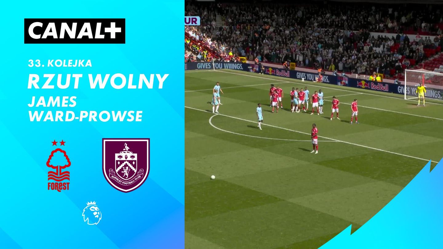 Rzut wolny James Ward-Prowse przeciwko Nottingham Forest (25')