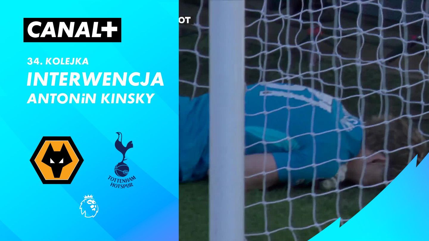 Interwencja Antonín Kinsky w meczu z Wolverhampton Wanderers (98')