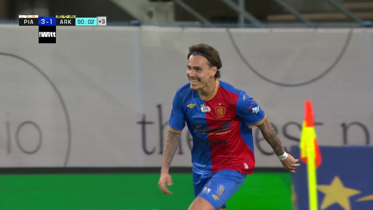 Gol Hugo Claudio Vallejo Avilés przeciwko MZKS Arka Gdynia (90')