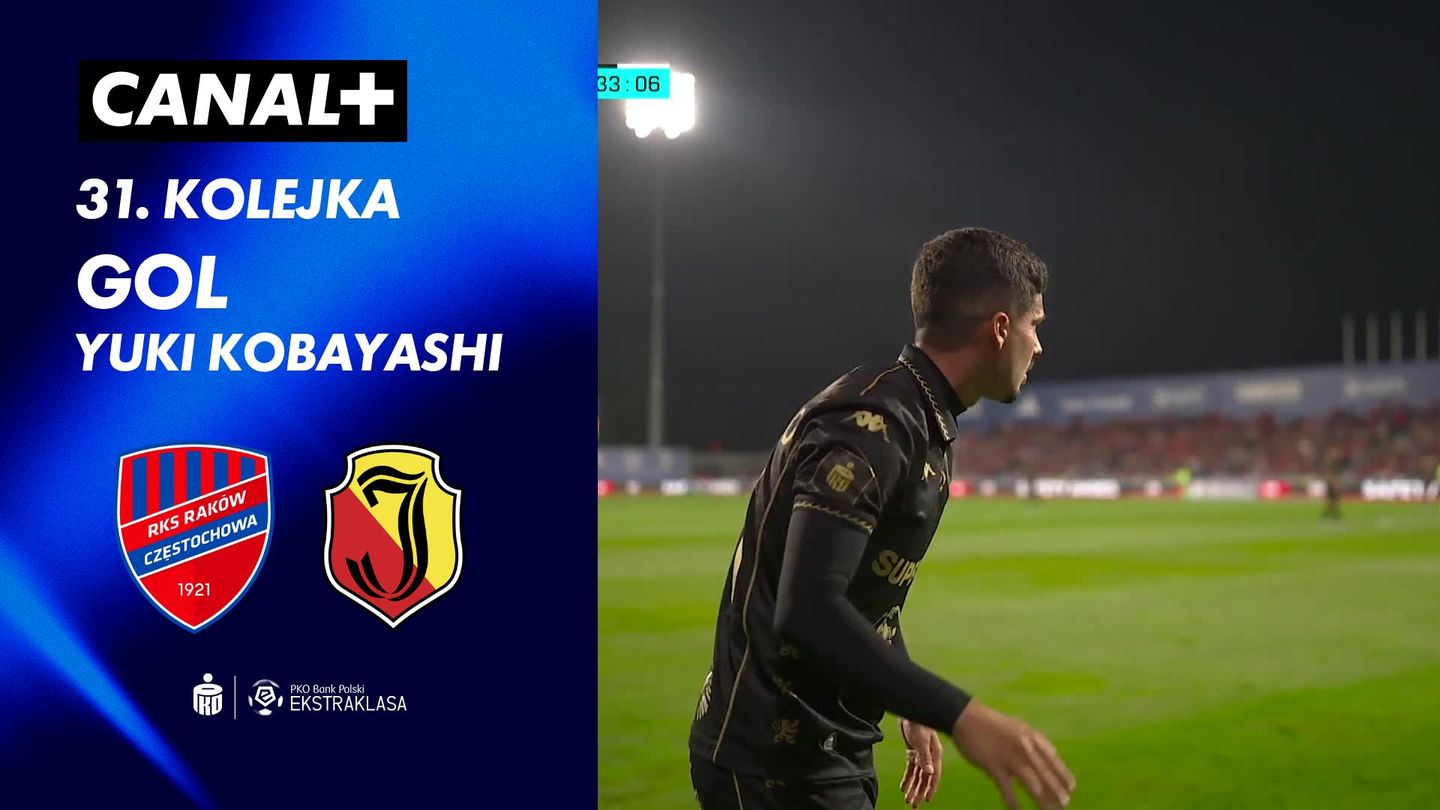 Gol Yuki Kobayashi przeciwko Raków Częstochowa (34')