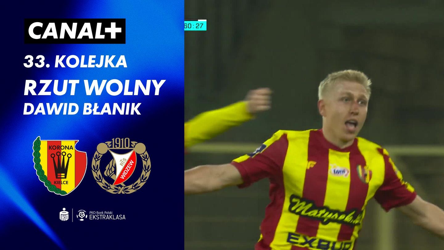 Rzut wolny Dawid Błanik przeciwko Widzew Łódź (61')