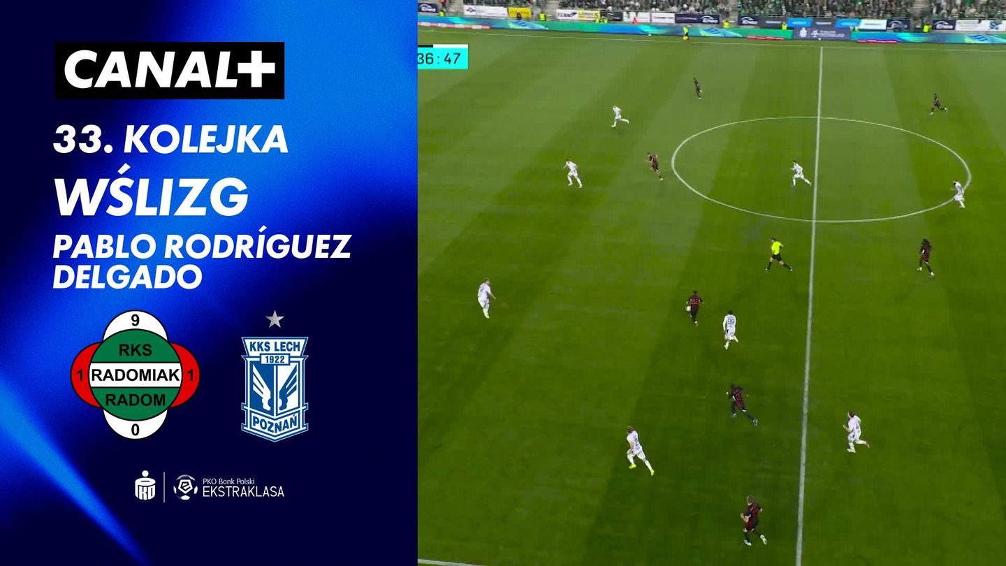 Wślizg Pablo Rodríguez Delgado przeciwko Radomiak Radom (37')