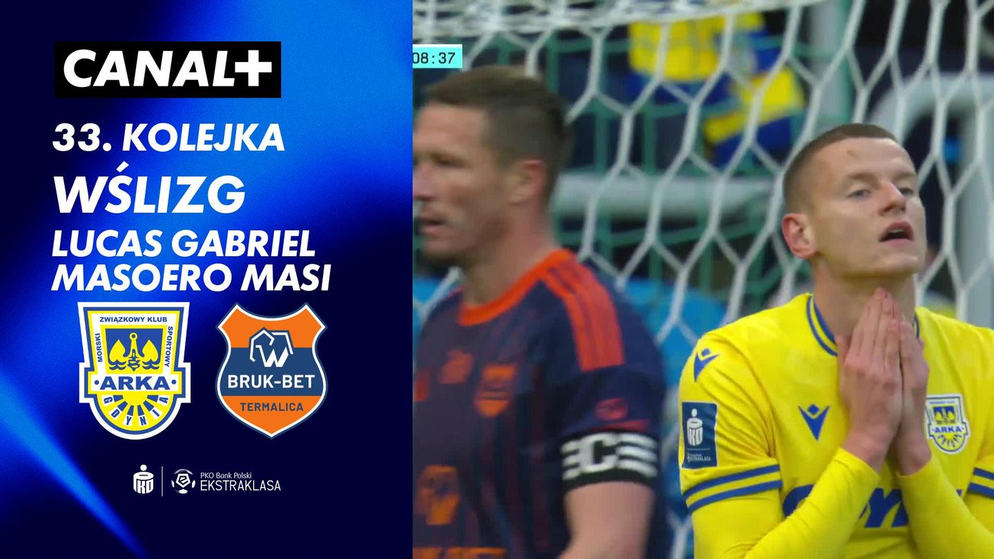 Wślizg Lucas Gabriel Masoero Masi przeciwko MZKS Arka Gdynia (9')