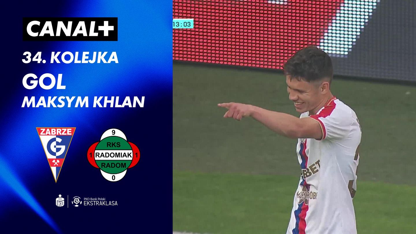 Gol Maksym Khlan przeciwko Radomiak Radom (13')