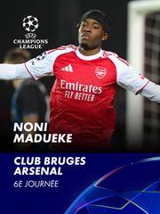 Le but sublime de Noni Madueke (Arsenal) face à Bruges