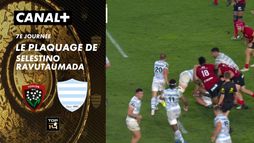 Le plaquage offensif de Selestino Ravutaumada contre Toulon
