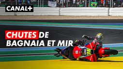 Les chutes de Bagnaia et Mir lors du GP du Brésil
