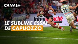 L'Italien Ange Capuozzo a inscrit le neuvième essai du Stade Toulousain au terme d'une action collective de toute beauté. 