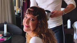 En préparation pour la montée des marches avec Daphné Bürki et Paul Duchemin