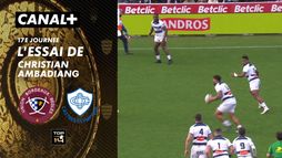 L'essai de Christian Ambadiang contre Bordeaux-Bègles