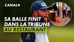 Andy Sullivan envoie sa balle dans le restaurant de la tribune