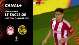 Le tacle de Jostein Gundersen contre Olympiakos (81')