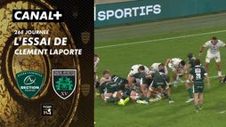 L'essai de Clement Laporte contre US Montauban