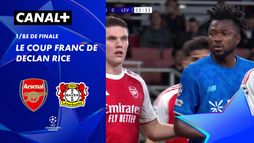 Le coup franc de Declan Rice contre Leverkusen (23')