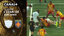 L'essai de Sam James contre Perpignan