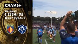 L'essai de Teddy Durand contre Perpignan