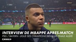 Kylian Mbappé réagit après la défaite du PSG face au Bayern