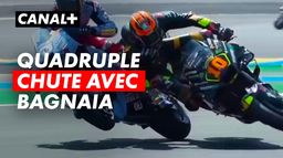 Quadruple chute de Bagnaia, Viñales, Marini et Marquez 