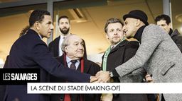 Le tournage de la scène du stade