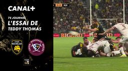 L'essai de Teddy Thomas contre Bordeaux-Bègles