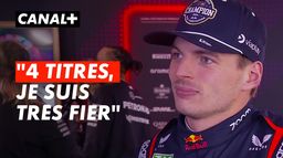 La réaction de Max Verstappen au micro de CANAL+ après son 4e titre en Formule 1