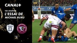 L'essai de Michael Ruru contre Bordeaux-Bègles