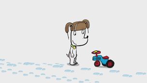 Ib met des lunettes de soleil en hiver