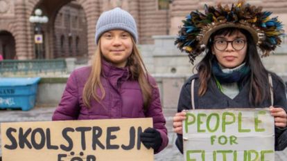 greta thunberg et txai surui